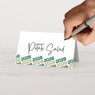 Tarjeta De Asiento Clase de graduación verde y dorado año carpeta com