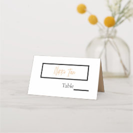 Tarjeta De Asiento Clase minimalista Boda personalizada simple Tarjet