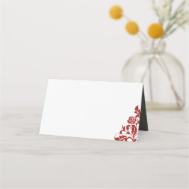 Tarjeta De Asiento Clásico Crimson Red Rose Lace Burgundy Boda