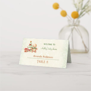 Tarjeta De Asiento Clásico Navidades de pan de jengibre Baby Shower T