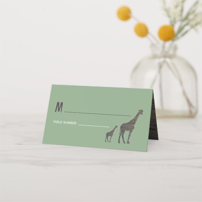 Tarjeta De Asiento Clay Safari Giraffe, Boda ruso (Anverso)