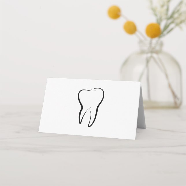 Tarjeta De Asiento Clínica de odontología dental Higiene oral en blan (Anverso)