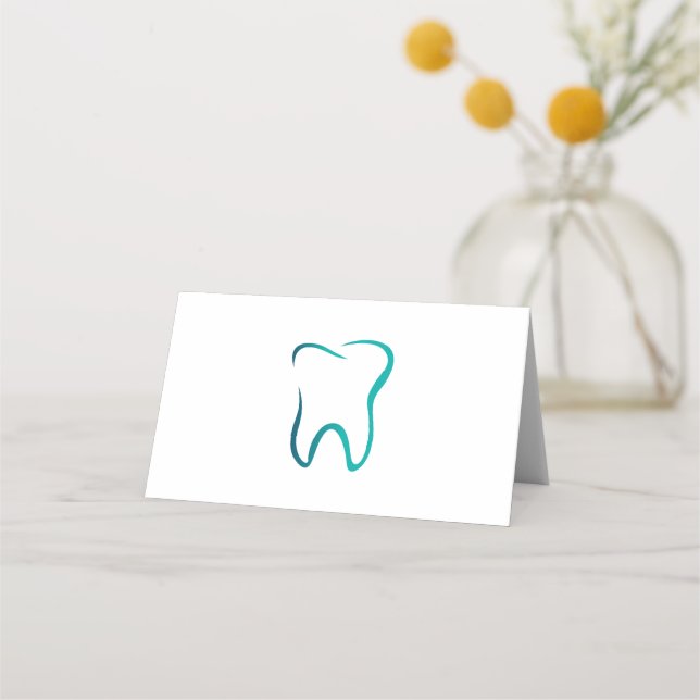 Tarjeta De Asiento Clínica Dentist de imagen dental en blanco (Anverso)