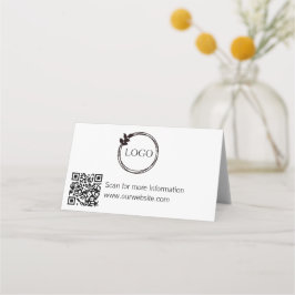 Tarjeta De Asiento Código QR y Rótulo de la tabla de logotipos