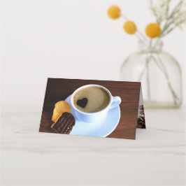 Tarjeta De Asiento Coffee Cup Cookie Heart Shaped Foam Gift Card