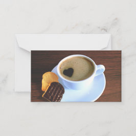 Tarjeta De Asiento Coffee Cup Cookie Heart Shaped Foam Gift Card