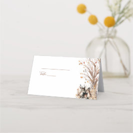 Tarjeta De Asiento Colección de Boda de Ciervo Rústico de Otoño