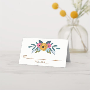 Tarjeta De Asiento Colección de Bodas blancos de flor