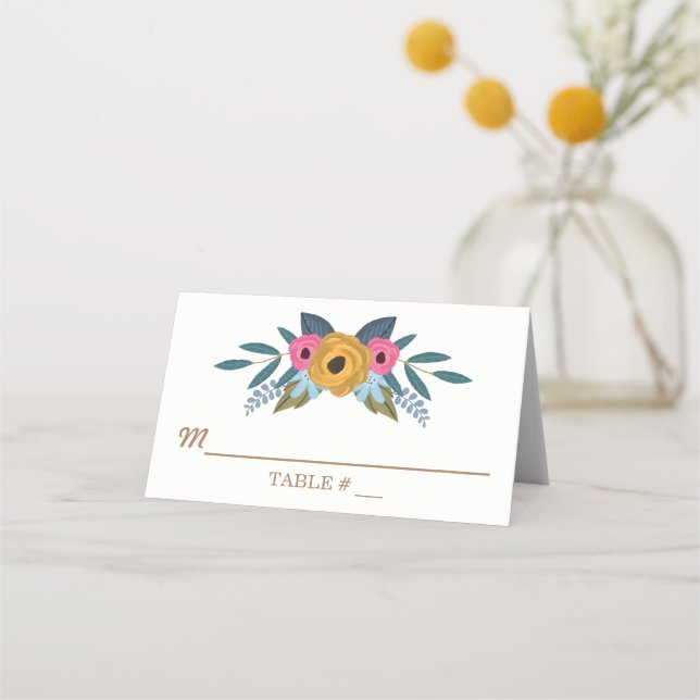 Tarjeta De Asiento Colección de Bodas blancos de flor (Anverso)