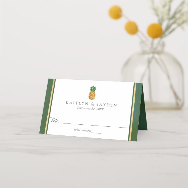 Tarjeta De Asiento Colección de Bodas de piña tropical (Anverso)