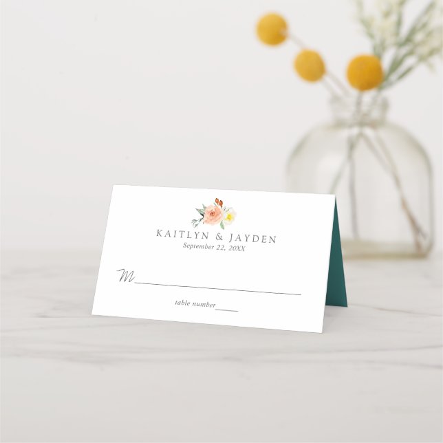 Tarjeta De Asiento Colección de Bodas de primaverales de flores (Anverso)