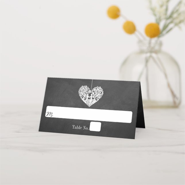 Tarjeta De Asiento Colección de Bodas de tablero de cuadros colgantes (Anverso)