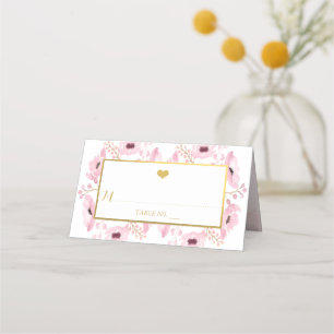 Tarjeta De Asiento Colección de Bodas florales de color acuático de p