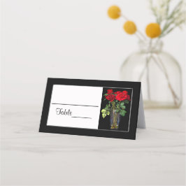 Tarjeta De Asiento Colección Place Cards, Vase, Red Rose Boda