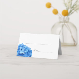 Tarjeta De Asiento Colocar o Escort Cards Blue Hydrangea Flower