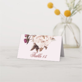 Tarjeta De Asiento Color de agua rosado Boda floral número de tabla