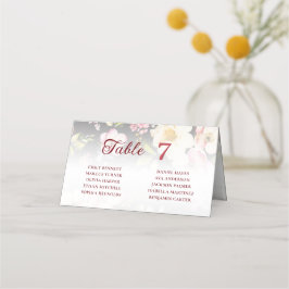 Tarjeta De Asiento Color de agua rosas amarillas rosas rosas, negro b