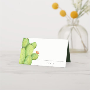 TARJETA DE ASIENTO COLOR DE AGUA VERDE DESIERTO CACTUS FLORES MONOGRA