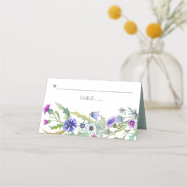 Tarjeta De Asiento Colorida acuarela flor silvestre boda escolta