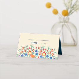 Tarjeta De Asiento Coloridas Cartas de la Mesa de Arte Folclórico Fol