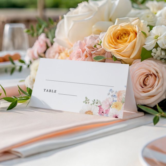 Tarjeta De Asiento Colorido Pastel Floral (Subido por el creador)