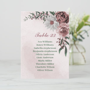 tarjeta de asiento con canela rosa rosa de color b