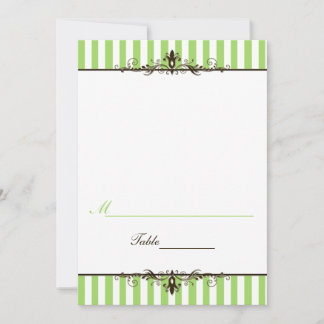 Tarjeta de asiento con estilo de tabulación verde 
