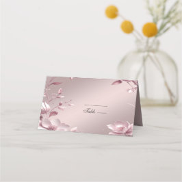 Tarjeta de asiento con marco floral rosa delicado