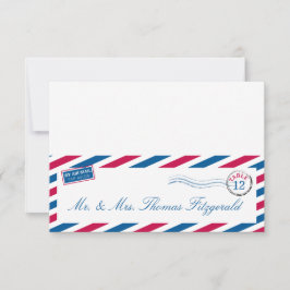 Tarjeta de Asiento con Toldo de Correo Aéreo