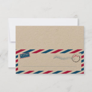 Tarjeta de Asiento con Toldo de Correo Aéreo