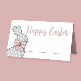 Tarjeta De Asiento Conejito Rosa Lindo Feliz Pascua