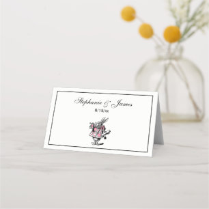 Tarjeta De Asiento Conejo Blanco Trompetista Alice Adv Wonderland Ros