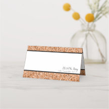 Copper Faux Purpurina Place Card