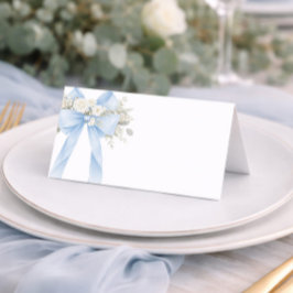 Tarjeta De Asiento Coquette de lazo azul bebé niño Eucalipto