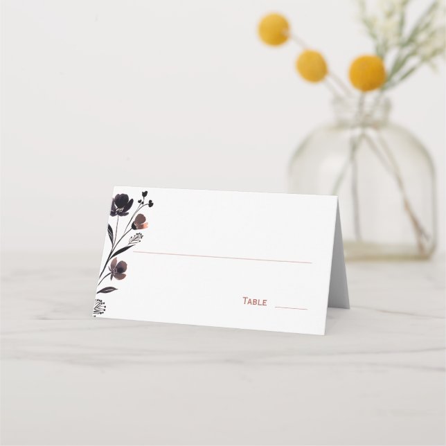 Tarjeta De Asiento Coral Floral Wedding (Anverso)