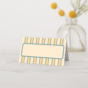 Tarjeta De Asiento Coral y Raya Verde Retro Moderno