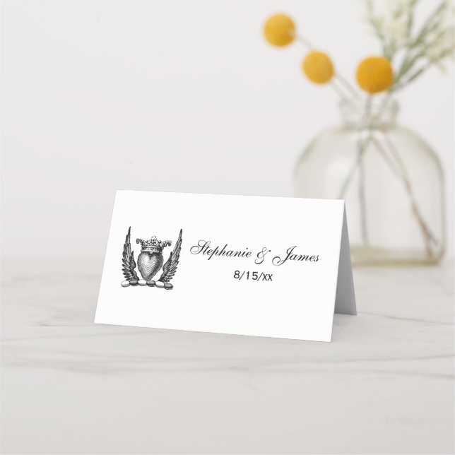 Tarjeta De Asiento Corazón heráldico con Escudo del escudo de armas (Anverso)