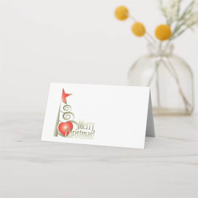 Tarjeta De Asiento Corazón para Navidad (Anverso)