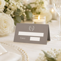 Corona de boda taupe marfil con monograma