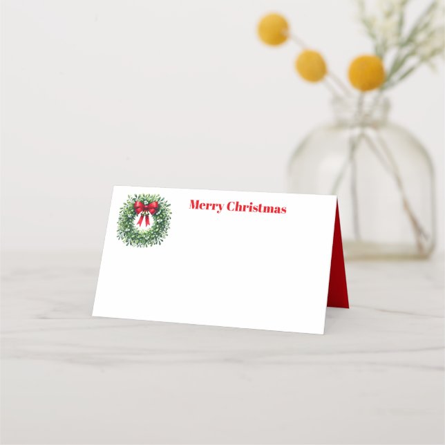 Tarjeta De Asiento Corona de Navidad (Anverso)