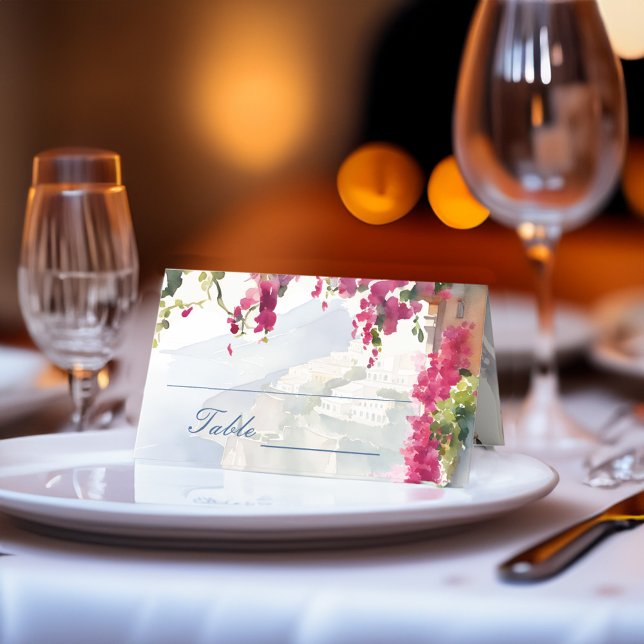 Tarjeta De Asiento costa Amalfi Mediterráneo italiano despedida de so (Amalfi coast Mediterranean Italian bridal shower Place Card personalized tableware elegant decor)