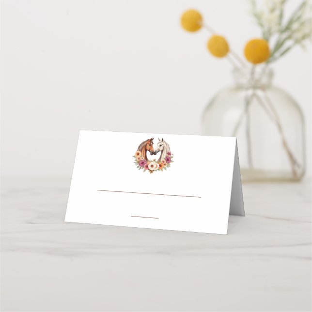Tarjeta De Asiento Country Western Horses (Anverso)