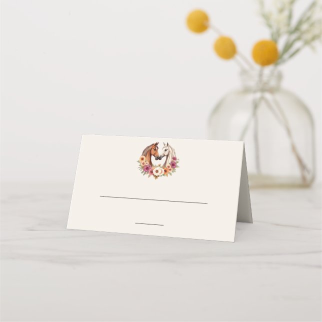Tarjeta De Asiento Country Western Horses (Anverso)