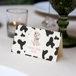Tarjeta De Asiento Cow Birday Party Place Card