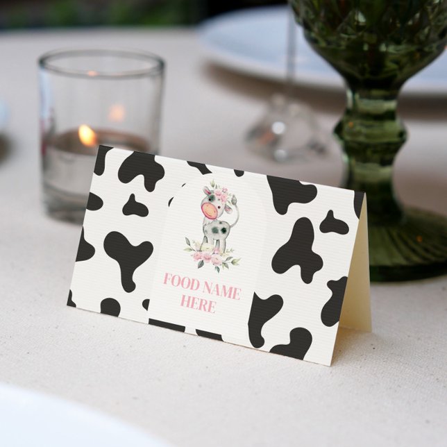 Tarjeta De Asiento Cow Birday Party Place Card (Subido por el creador)