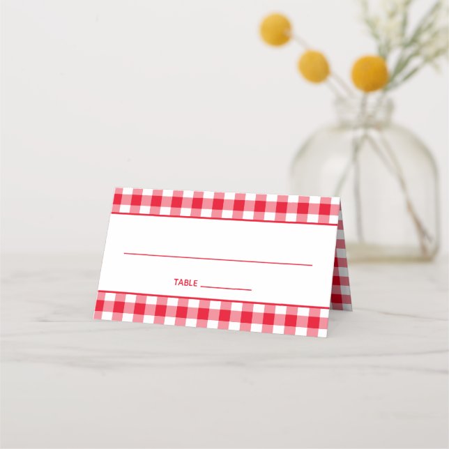Tarjeta De Asiento Crear su propio país Gingham (Anverso)
