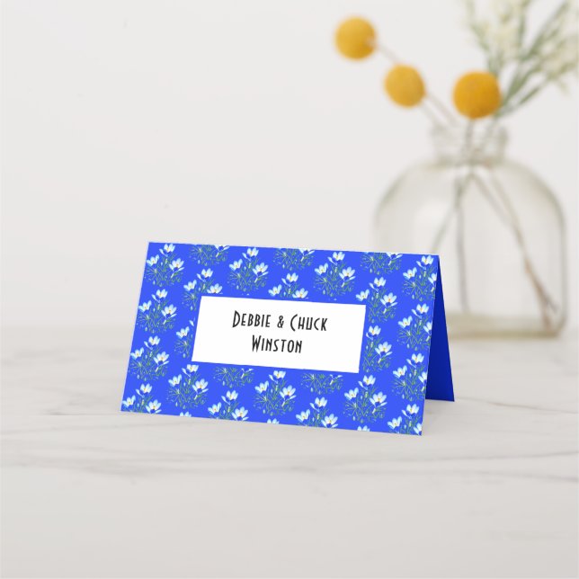 Tarjeta De Asiento Crocus Flowers Place Card Tent (Anverso)