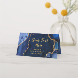 Tarjeta De Asiento Cumpleaños de la Marina y la Marble del Oro Agate