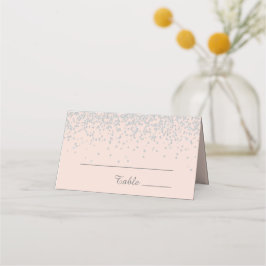 Tarjeta De Asiento Cumpleaños rosa beso Glam elegante con brillo plat