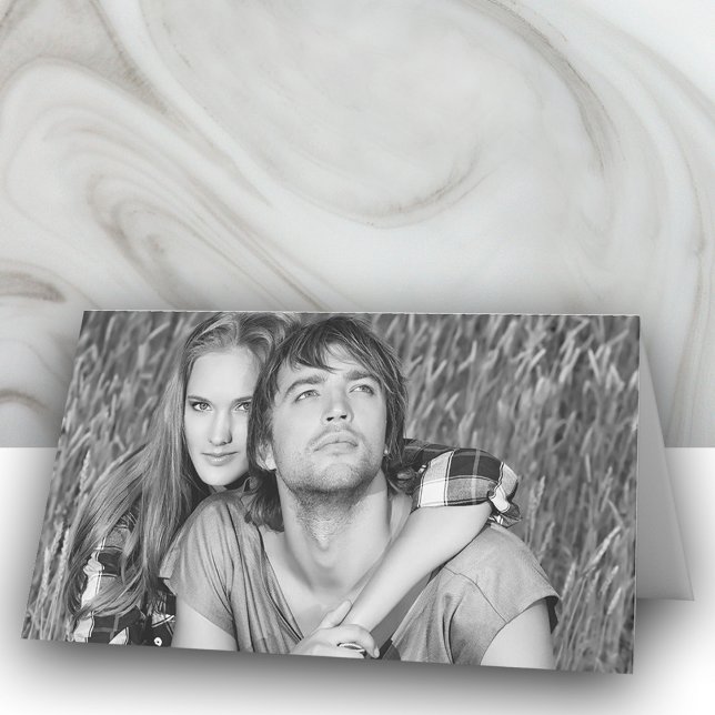 Tarjeta De Asiento Custom Photo Wedding Folded Place Cards (Subido por el creador)